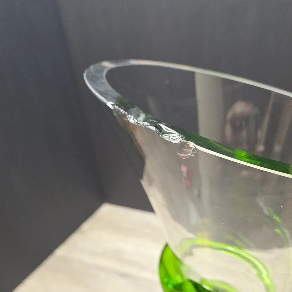 Tall Clear/Green Swirl Vase (19.75